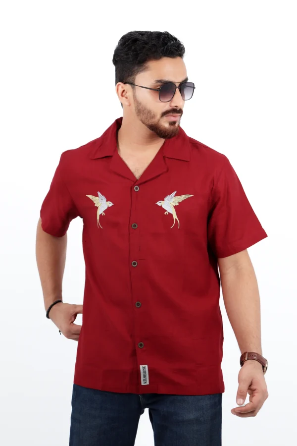 CUBAN PREMIUM SHIRT – RELAXED FIT – MAROON