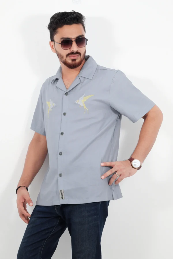 CUBAN PREMIUM SHIRT – RELAXED FIT – SKY